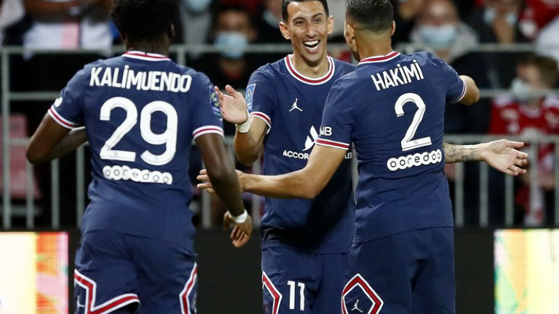 Sin Messi, el PSG goleó al Brest a domicilio