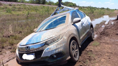 Se empantanó el auto de Google en Pinedo