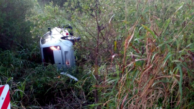 Despiste y vuelco en ruta nacional Nº 95