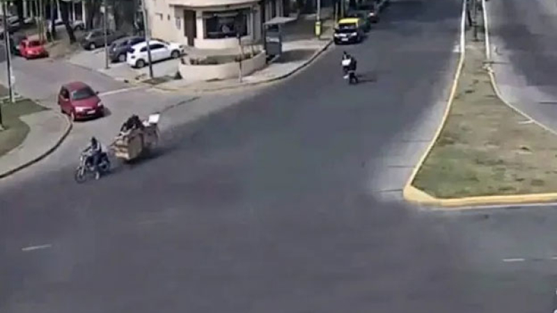 Robaron una barrera de un paso a nivel y se la llevaron en moto