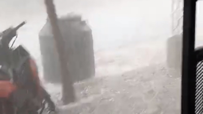 Granizada en La Leonesa: no se salvó ni el tanque de agua