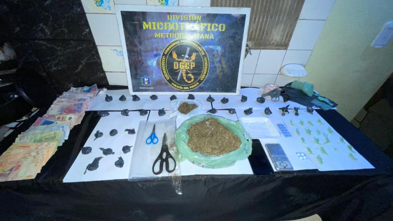 Incautaron drogas, armas de fuego y dinero en efectivo en el barrio Chililí