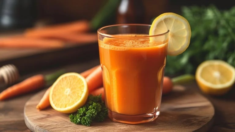 Jugo de zanahoria con limón que ayuda a bajar de peso