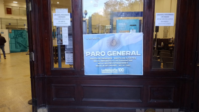 Educación, transporte y bancos, las actividades con más adhesión en el paro general