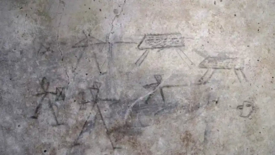 Arqueólogos hallan en Pompeya dibujos infantiles sobre gladiadores