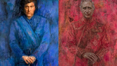 Santiago Caputo le regaló a Javier Milei un retrato presidencial al estilo del rey Carlos III