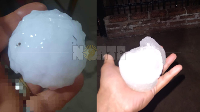 Granizada tras un temporal que dejó pocos milímetros en el interior del Chaco
