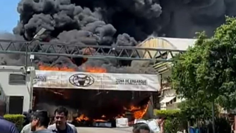 Dantesco incendio en curtiembre de Las Toscas