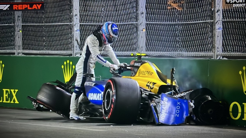 Fórmula 1: Colapinto chocó en la qualy y destruyó su auto en Las Vegas