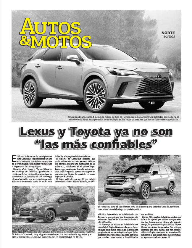 Lexus y Toyota ya no son “las más confiables”