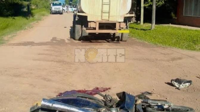 Siniestro fatal: un joven murió tras chocar un camión regador