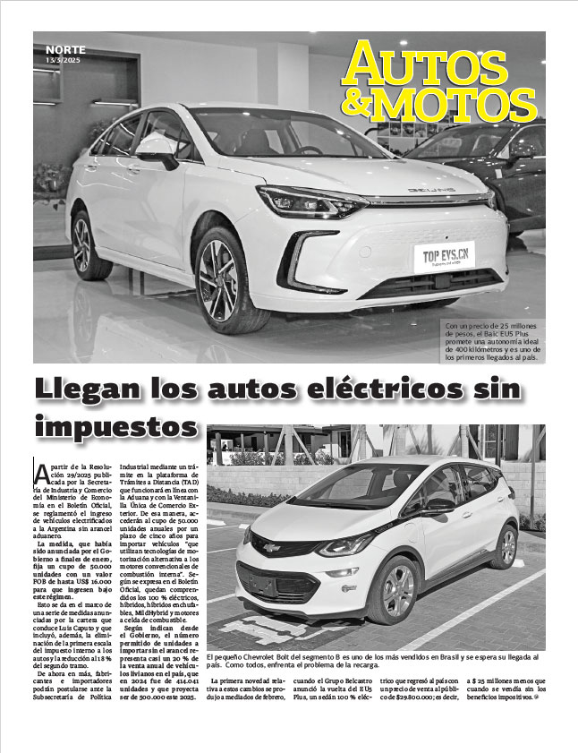 Llegan los autos eléctricos sin impuestos
