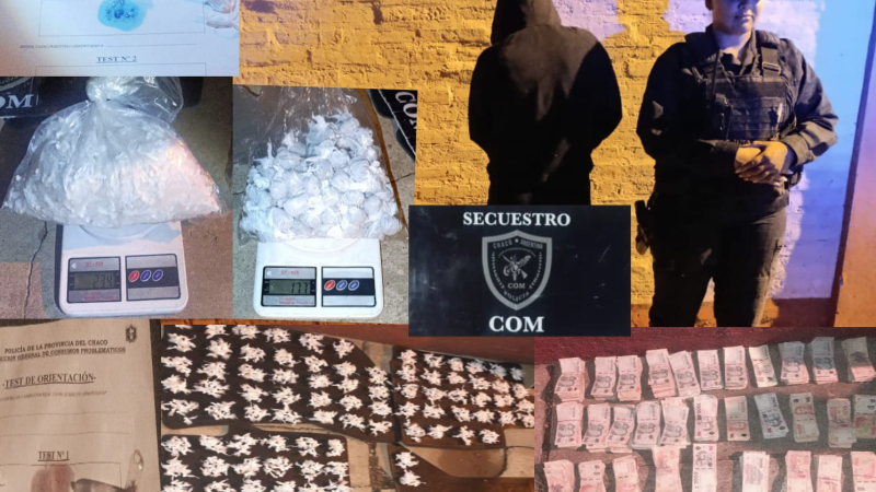 Lo detienen con más de 6 millones de pesos en plena venta de marihuana y cocaína