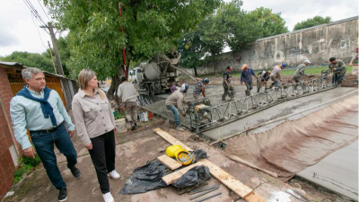 Carolina Meiriño constató trabajos de pavimentación en la avenida Edison
