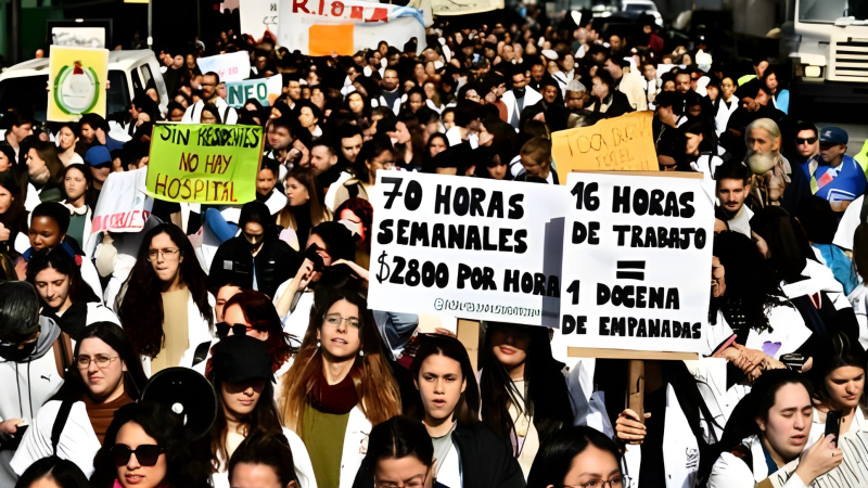Masiva movilización en apoyo a los trabajadores del Hospital Garrahan