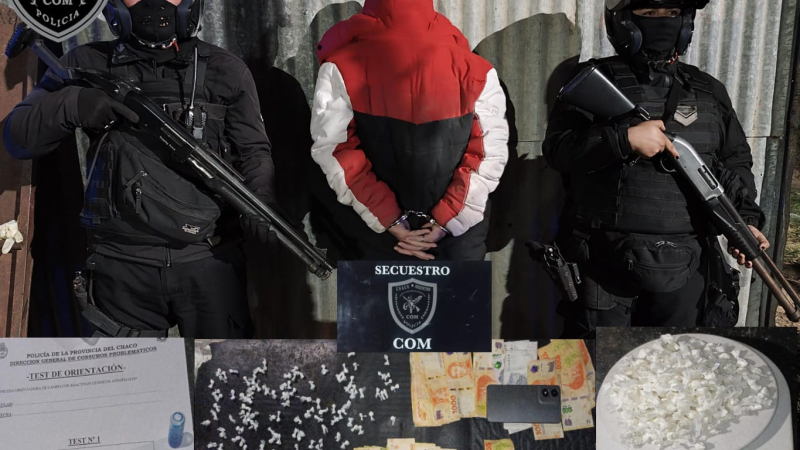Un joven detenido con 149 bochitas de cocaína y más de 50 mil pesos en efectivo