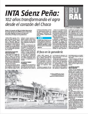 INTA Sáenz Peña: 102 años transformando el agro desde el corazón del Chaco