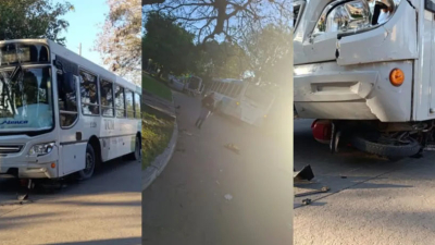 Dos jóvenes graves tras impactar en moto contra un colectivo