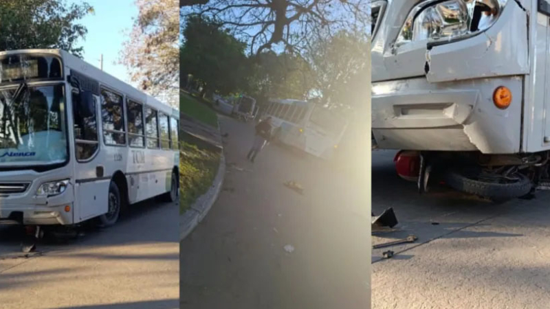 Dos jóvenes graves tras impactar en moto contra un colectivo