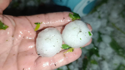 Fuerte tormenta en Hermoso Campo