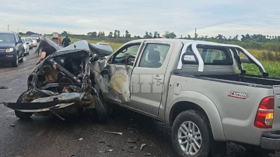 Murió un sargento penitenciario en un choque frontal bajo lluvia en la Ruta 16