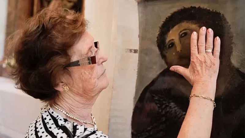 Murió Cecilia Giménez, la mujer de la fallida restauración del Ecce Homo de Borja