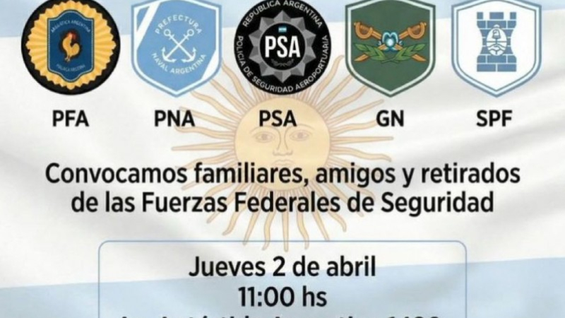 Fuerzas federales convocan a una protesta por salarios