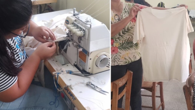 Estudiantes crean y venden remeras de algodón chaqueño con estampas qom