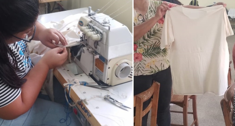 Estudiantes crean y venden remeras de algodón chaqueño con estampas qom