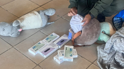Llevaba peluches, pero adentro escondía celulares de contrabando