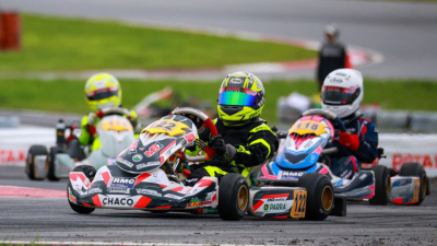 Felix Parra en su primer sudamericano de karting en Uruguay