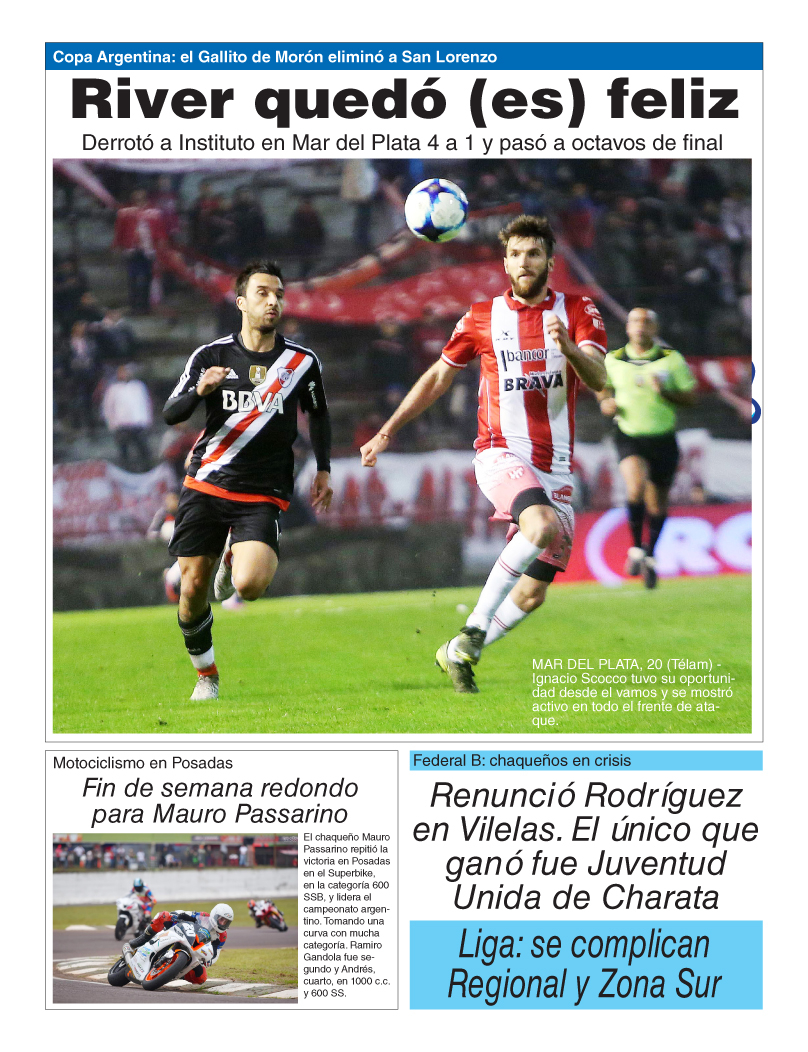 River quedó (es) feliz