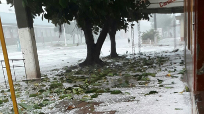 Fuerte temporal de lluvia y granizo azotó a Villa Berthet