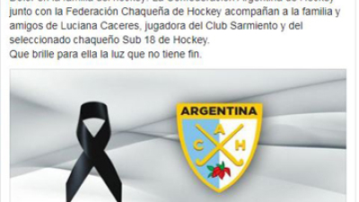 El hockey chaqueño de duelo por la muerte de una jugadora en accidente de tránsito