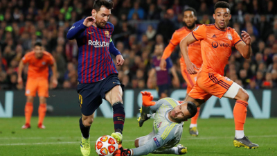 Con dos goles de Messi, Barcelona goleó a Lyon y pasó a cuartos de la Champions