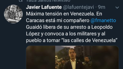 Caracas dividida con enfrentamientos entre seguidores de Guaidó y Maduro
