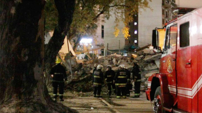 Tres de Febrero: Se derrumbó un edificio en construcción sobre la colectora de General Paz