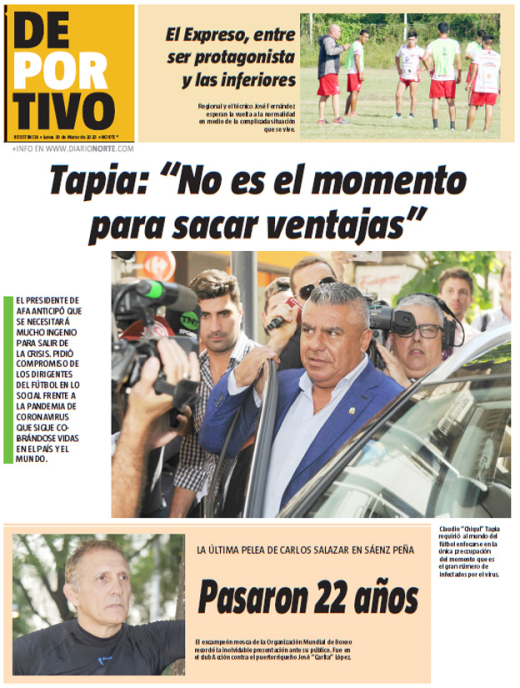 Tapia: “No es el momento para sacar ventajas”
