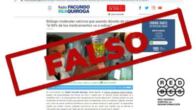 No hay evidencias de que el dióxido de cloro cure la COVID-19