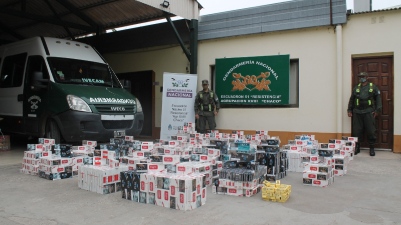 Gendarmería Nacional incautó un importante cargamento de cigarrillo importados sin aval aduanero