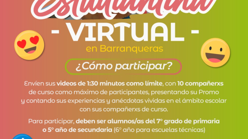 Municipio invita a los vecinas a participar de la “Estudiantina Virtual”