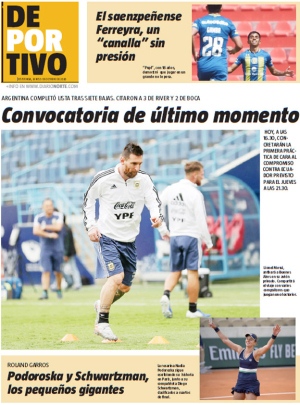 Convocatoria de último momento