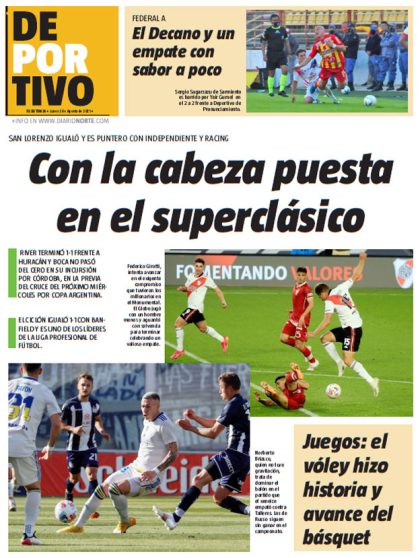 Con la cabeza puesta en el superclásico