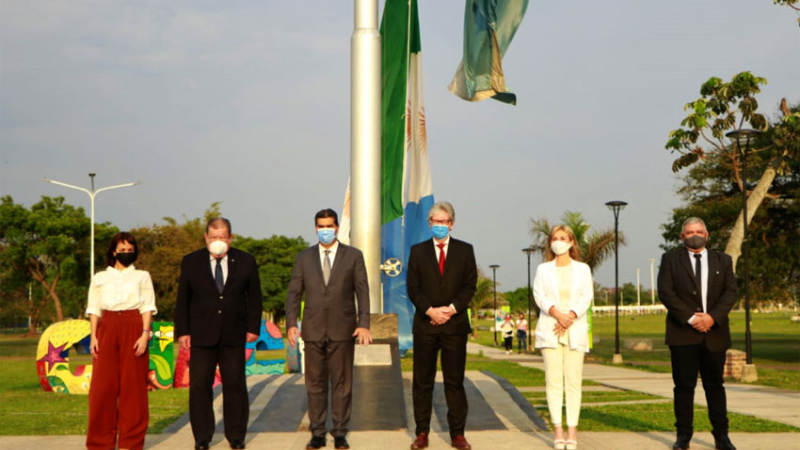 El Chaco rindió tributo a su bandera por sus 14 años