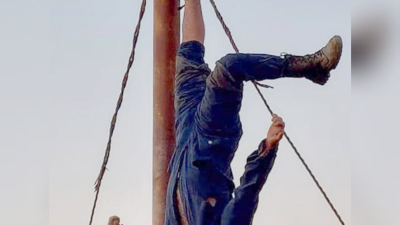 Robaba cables, tropezó y quedó colgado por dos horas: sufrió quemaduras e hipotermia