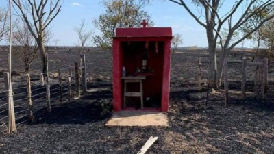 Milagro el santuario del Gauchito Gil que se salvó del fuego