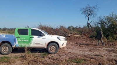 Tenían escondida una topadora en el monte pero igual la secuestraron