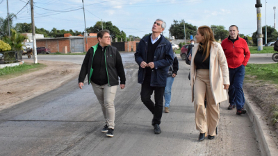 Satisfacción del municipio de Barranqueras por el avance de las obras de pavimentación
