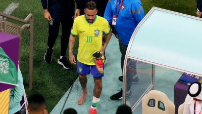 Neymar sufrió esguince de tobillo
