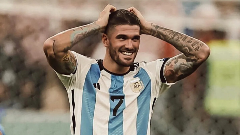 Rodrigo De Paul fue elegido como el jugador más lindo del Mundial de Qatar 2022